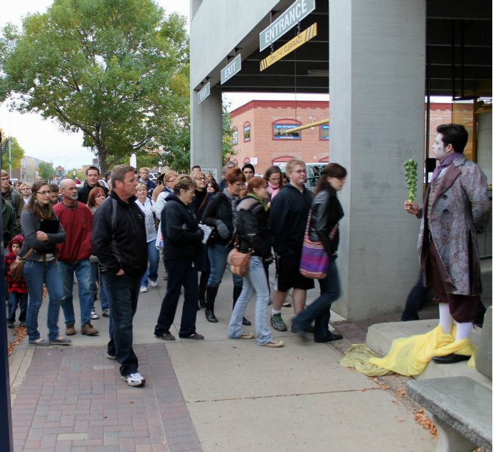 Entering the parkade